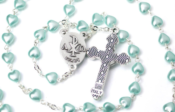 Blue Heart Shaped Rosary