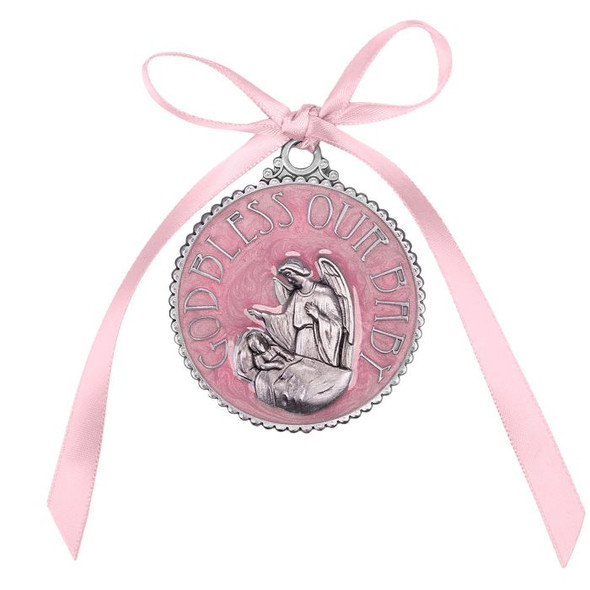 Pink Epoxied Crib Medal