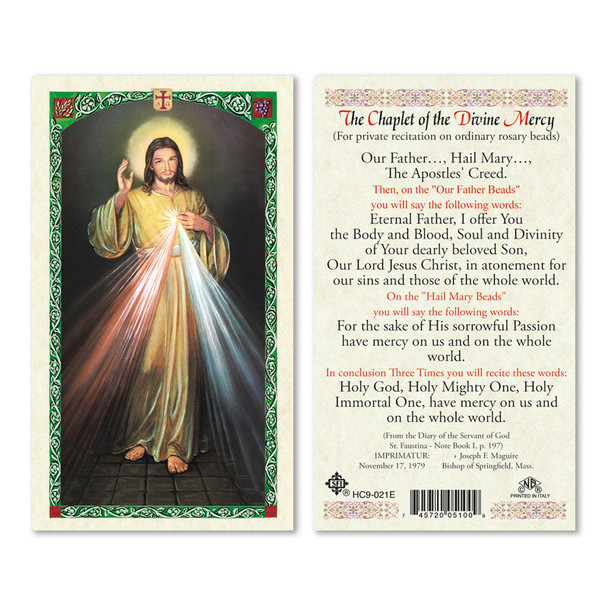 Divine Mercy Laminated Prayer Cards