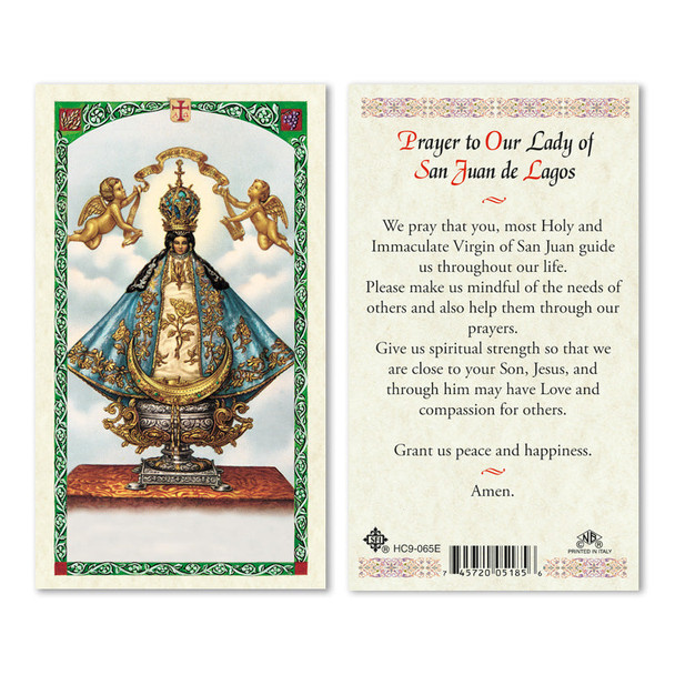 Virgin De Los Lagos Laminated Prayer Cards