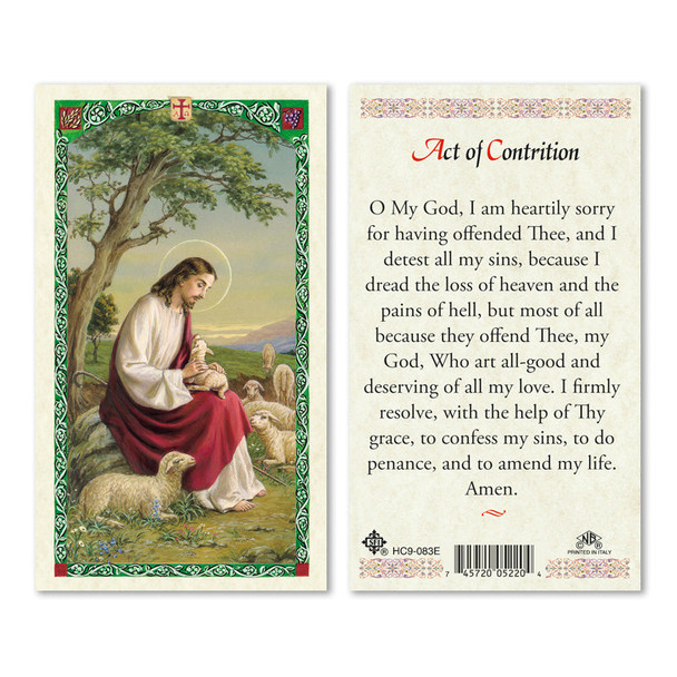 Act Of Contrition Laminated Prayer Cards