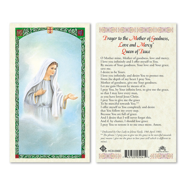 Medjugorje Laminated Prayer Cards