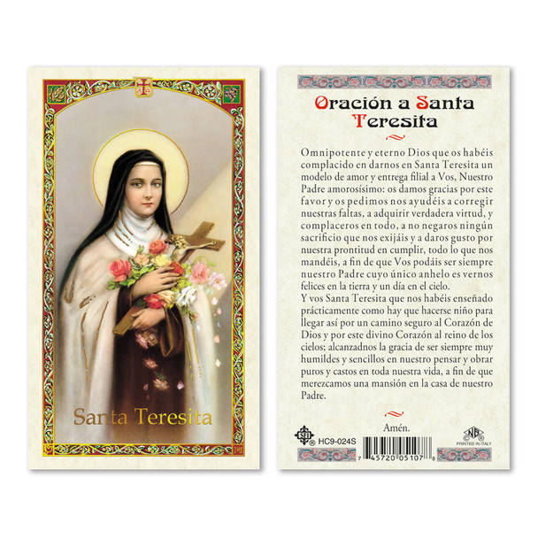 St. Theresa Spanish Laminated Prayer Cards St. Theresa Spanish Laminated Prayer Cards