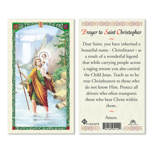 St. Christopher Laminated Prayer Cards