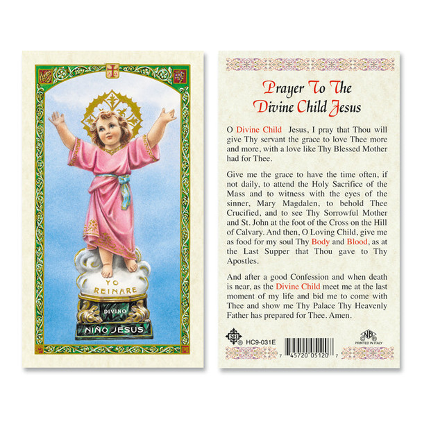 Divine Child Laminated Prayer Cards