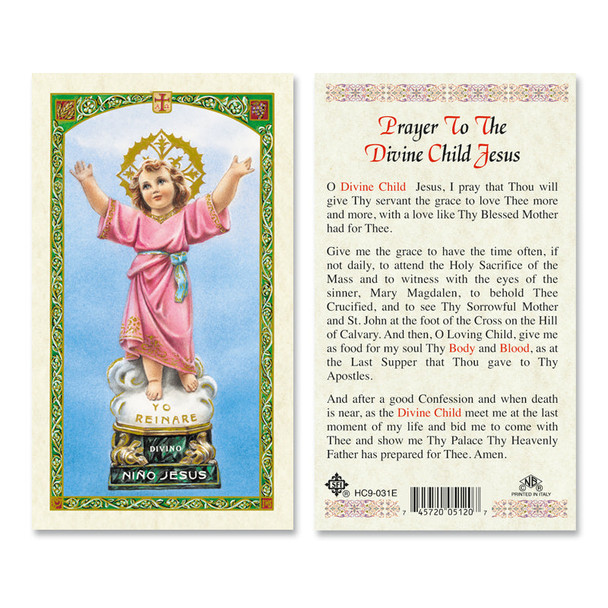 Divine Child Laminated Prayer Cards Divine Child Laminated Prayer Cards