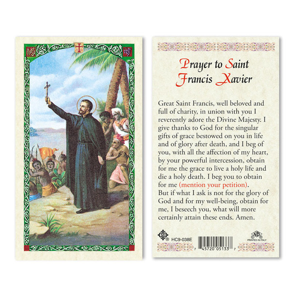 St. Francis Xavier Laminated Prayer Cards