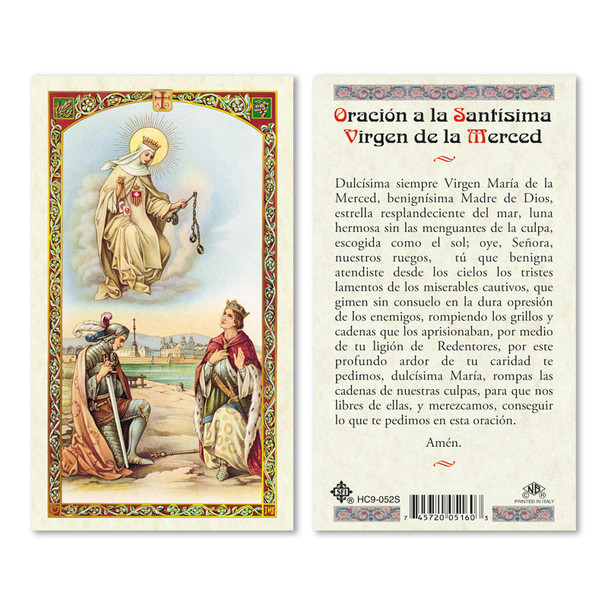 La Virgen Mercedes Spanish Laminated Prayer Cards