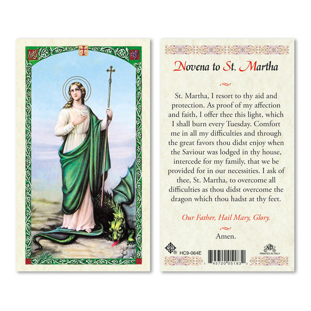 St. Martha Laminated Prayer Cards St. Martha Laminated Prayer Cards