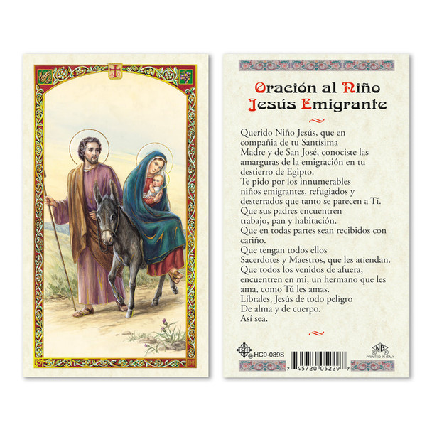 Jesus Emigrante Spanish Laminated Prayer Cards