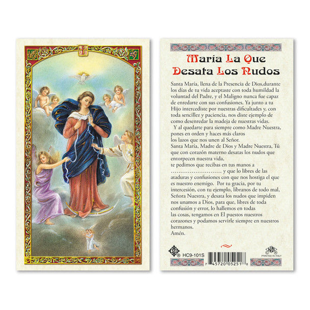 Virgen Desatanudos Spanish Laminated Prayer Cards