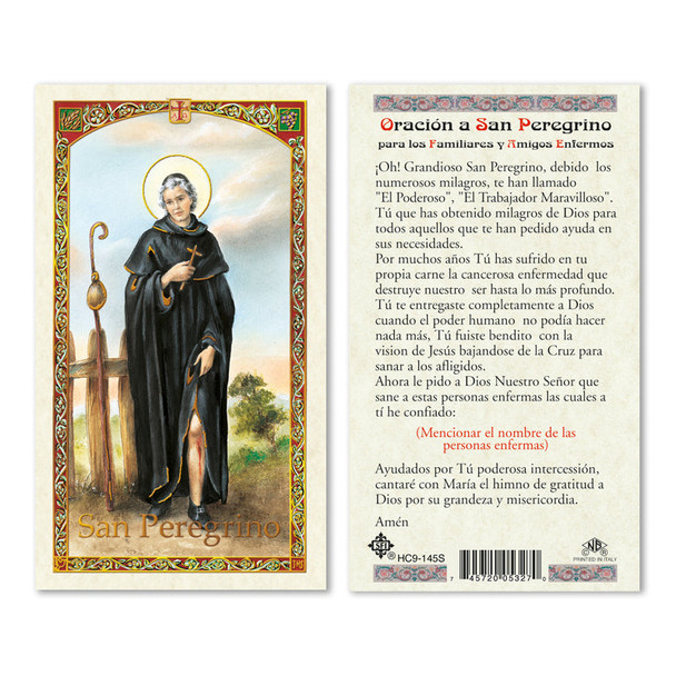 San Peregrine Spanish Laminated Prayer Cards