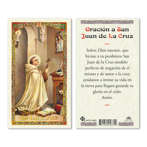 San Juan De La Cruz Spanish Laminated Prayer Cards