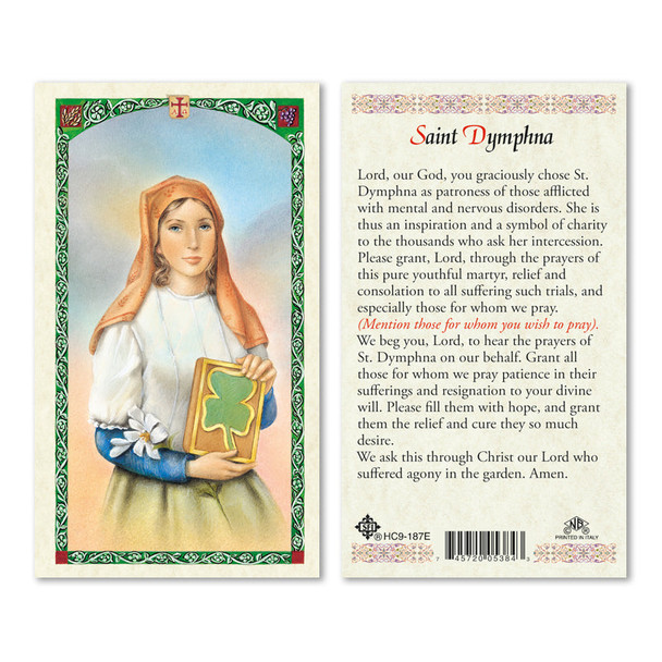 St. Dymphna Laminated Prayer Cards