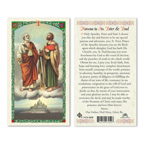 Novena To St. Peter & St. Paul Laminated Prayer Cards