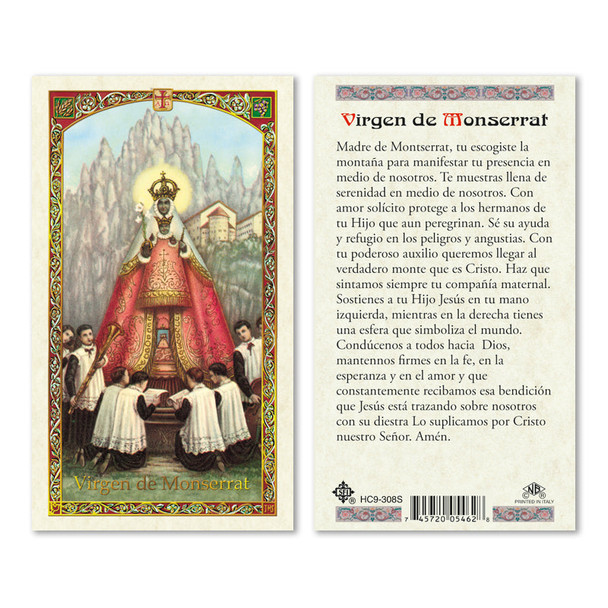 La Virgen Monserrat Spanish Laminated Prayer Cards