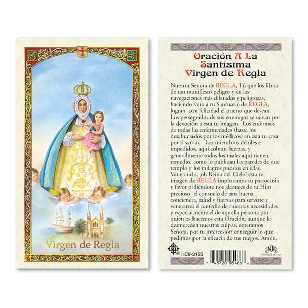 Oracion A La Virgen De Regla Spanish Laminated Prayer Cards