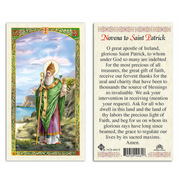 St. Patrick - Novena To St. Patrick Laminated Prayer Cards