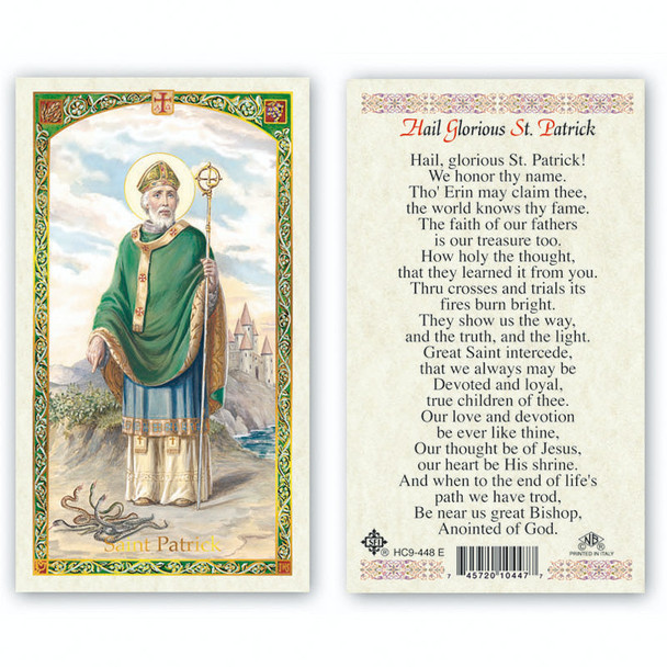 St. Patrick - Hail Glorious Laminated Prayer Cards