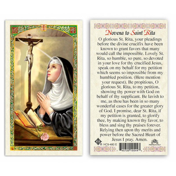St. Rita Of Cascia - Novena Laminated Prayer Cards