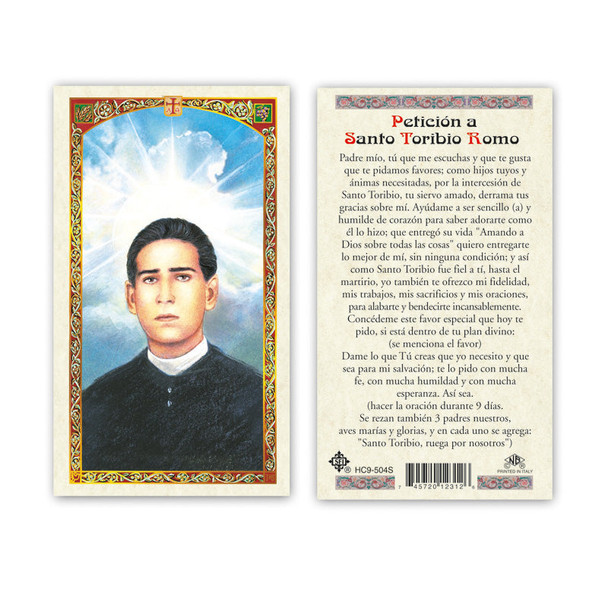 Prayer To St. Toribio Romo Spanish Laminated Prayer Cards