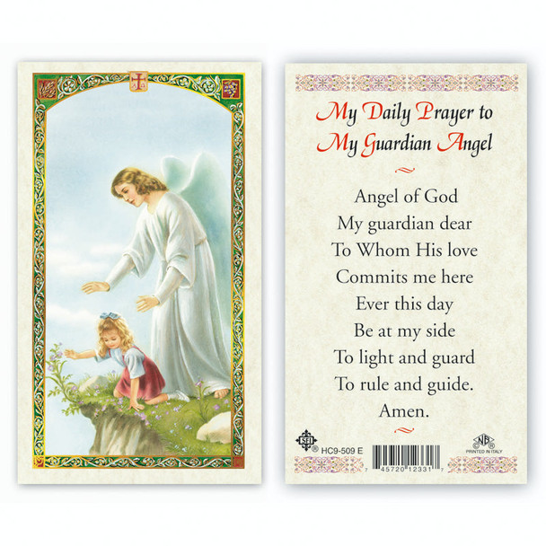 Guardian Angel Girl Laminated Prayer Cards