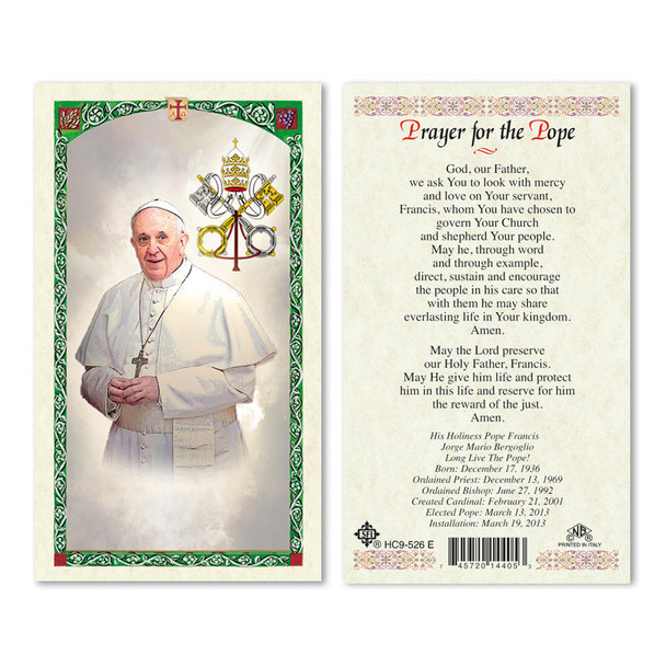 Pope Francis Holy Cards Laminated Prayer Cards
