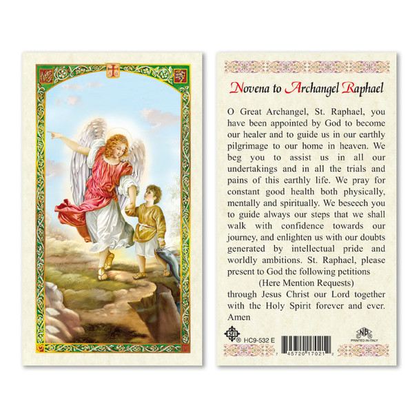 Novena To Archangel Raphael Laminated Prayer Cards