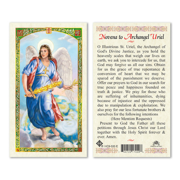 Archangel Uriel Laminated Prayer Cards
