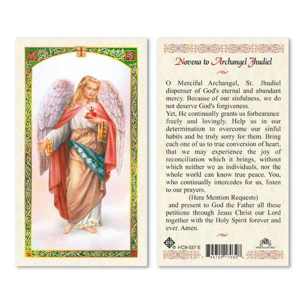 Archangel Jhudiel Laminated Prayer Cards