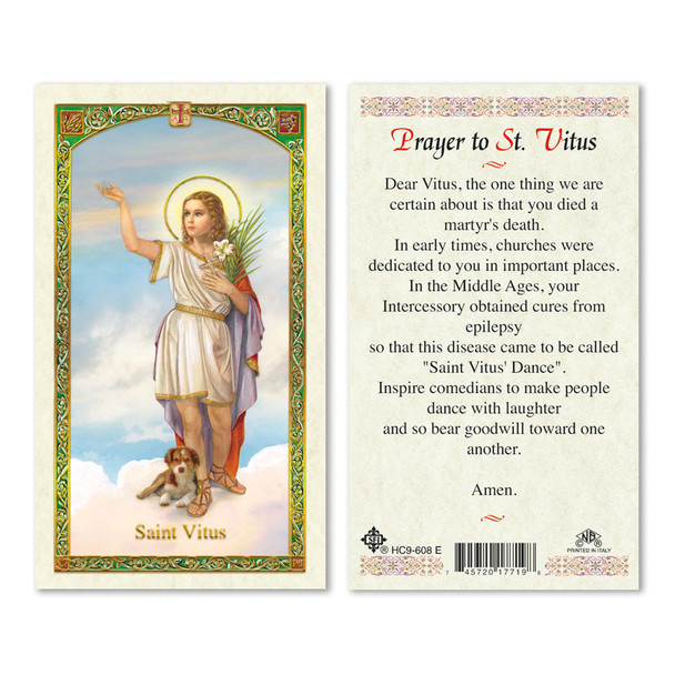 Prayer To St. Vitus Laminated Prayer Cards