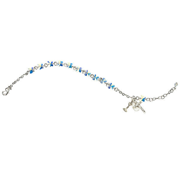 Rosary Bracelet Created with 6mm Aurora Borealis Finest Austrian Crystal Butterfly Beads by HMH