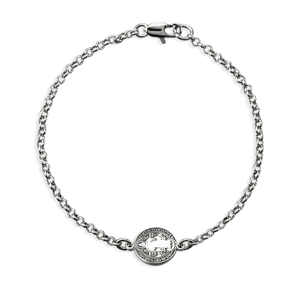 St Benedict Sterling Silver Medal with Plated Rolo Chain Bracelet