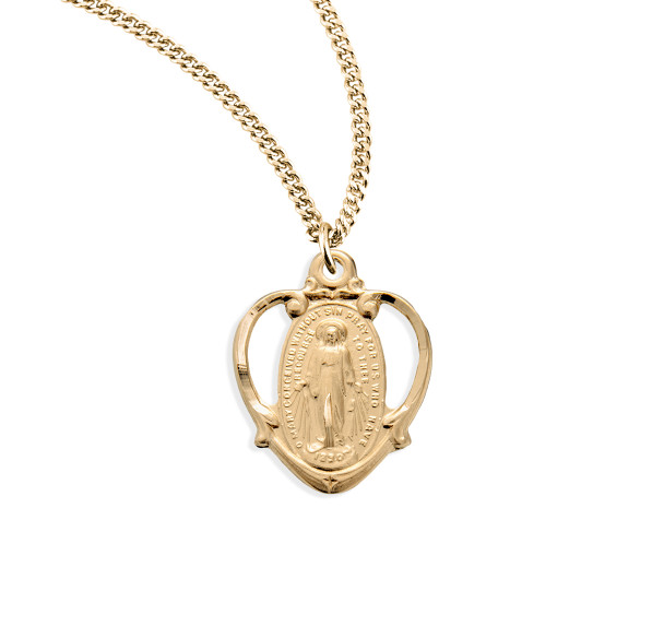 Gold Over Sterling Silver Miraculous Medal