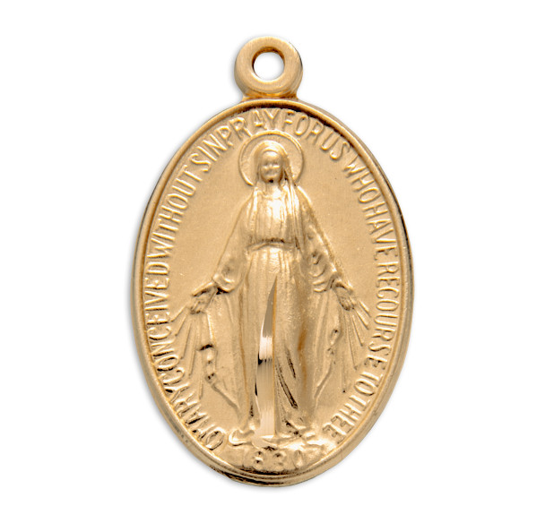 Gold Over Sterling Silver Miraculous Medal