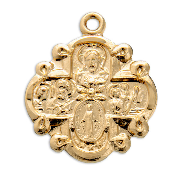 Gold Over Sterling Silver Four-Way Medal Gold Over Sterling Silver Four-Way Medal