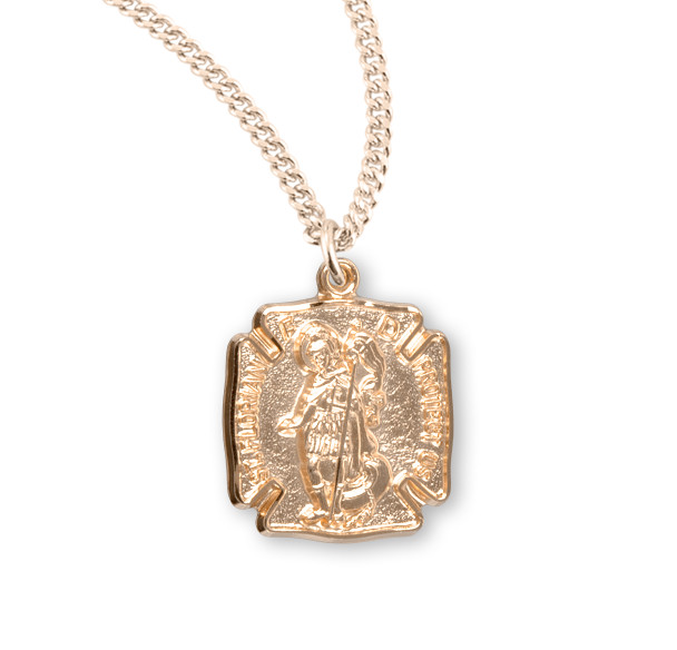 Gold Over Sterling Silver St. Florian Medal