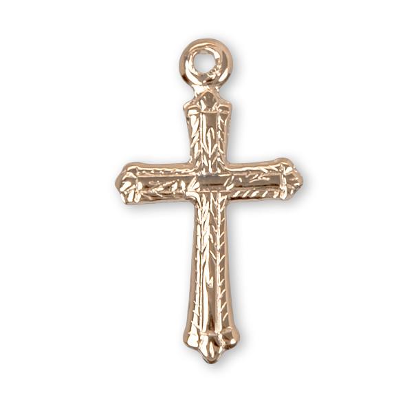 Gold Over Sterling Silver Detailed Cross