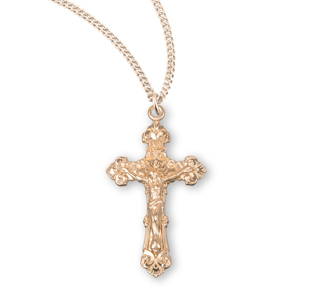 Gold Over Sterling Silver Fancy Filigree Crucifix