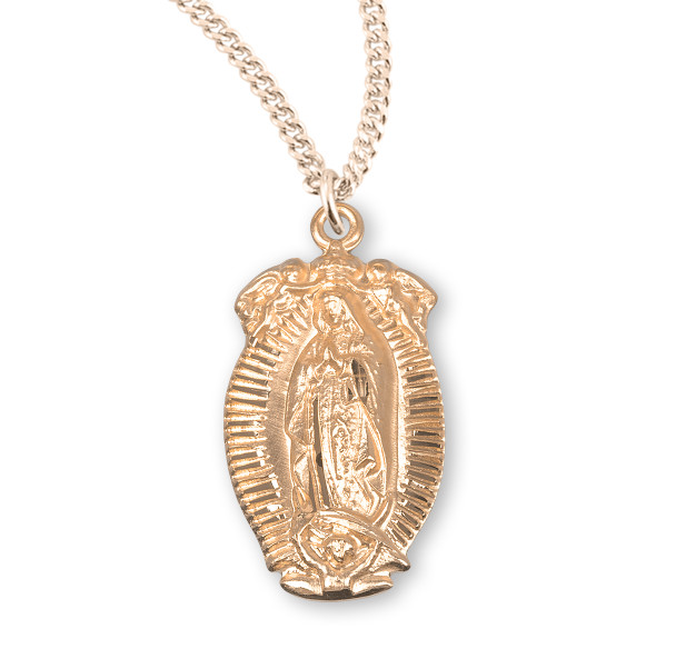 Gold Over Sterling Silver Our Lady of Guadalupe Medal