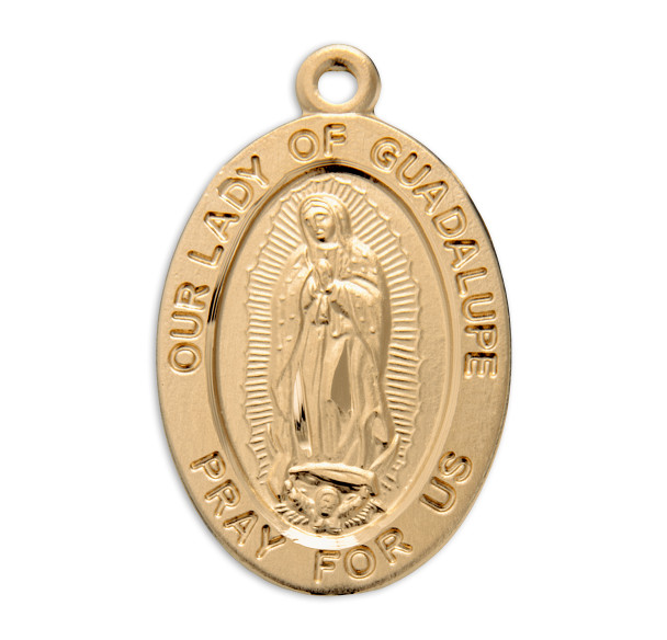 Our Lady of Guadalupe Oval Gold Over Sterling Silver Medal