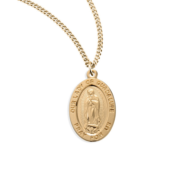 Our Lady of Guadalupe Oval Gold Over Sterling Silver Medal