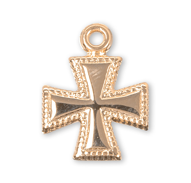 Gold Over Sterling Silver Beaded Cross