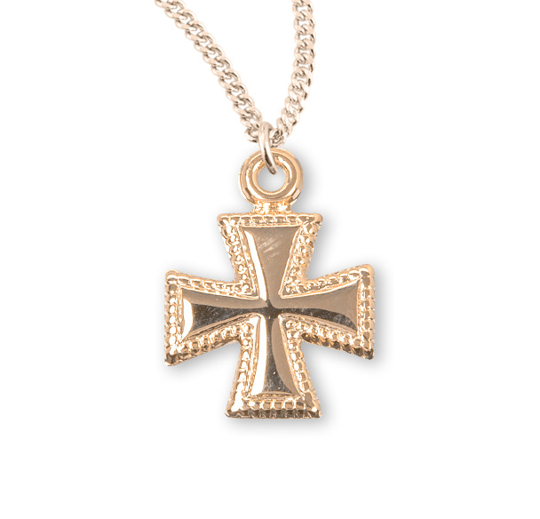 Gold Over Sterling Silver Beaded Cross