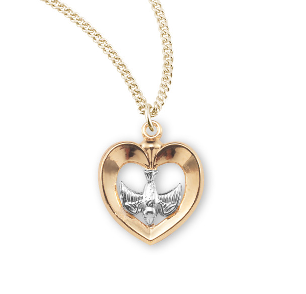 Holy Spirit Gold Over Sterling Silver Two-Tone Medal