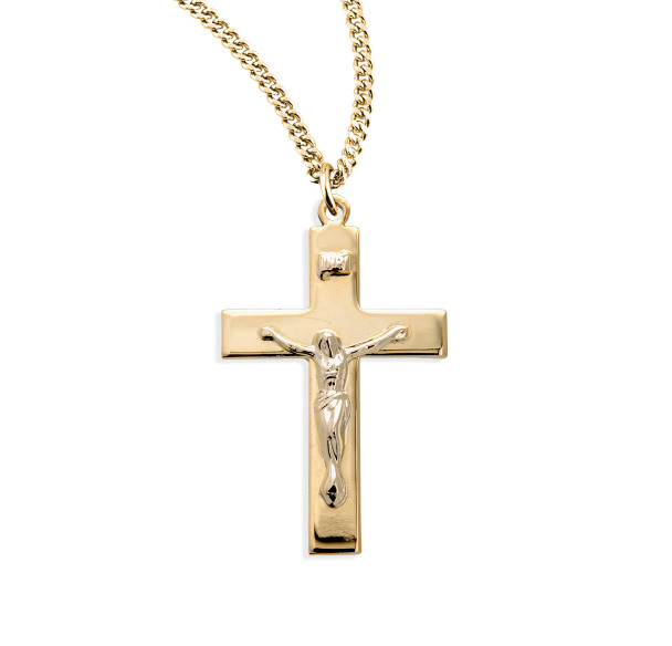 Gold Over Sterling Silver Two Toned Crucifix