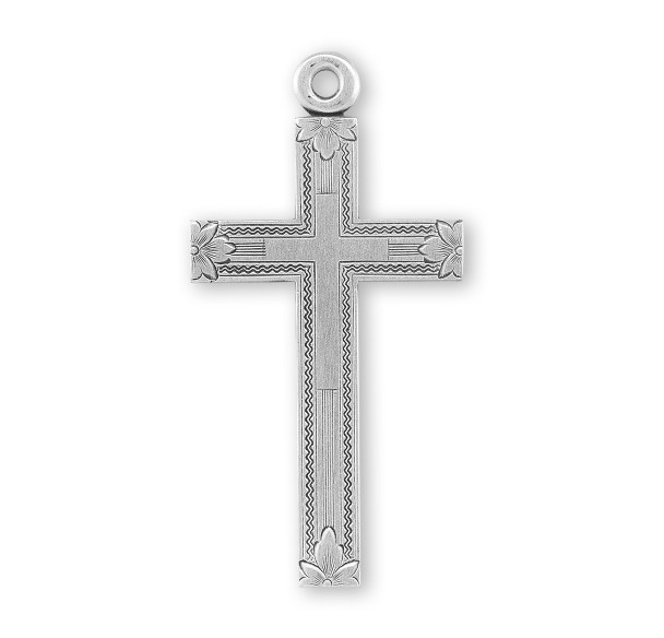Sterling Silver Engraved Cross in Cross Sterling Silver Engraved Cross in Cross