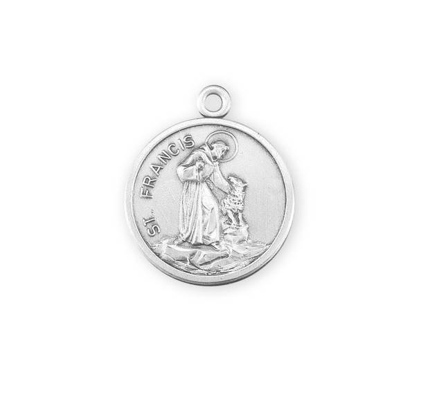 Saint Francis of Assisi Round Sterling Silver Medal