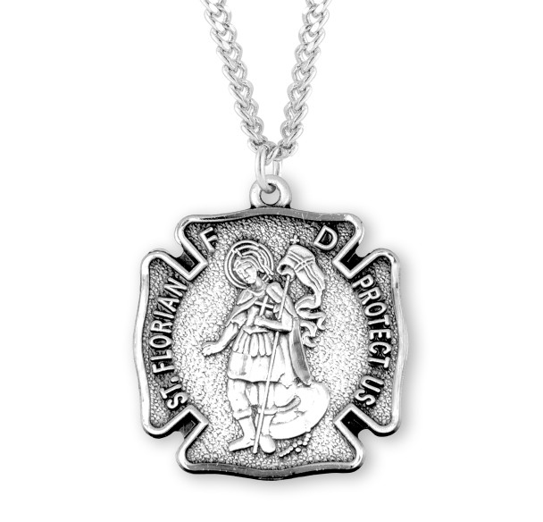 Saint Florian Sterling Silver Firefighters Medal