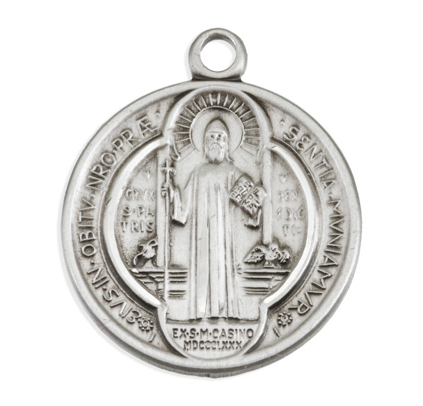 Saint Benedict Round Jubilee Sterling Silver Medal